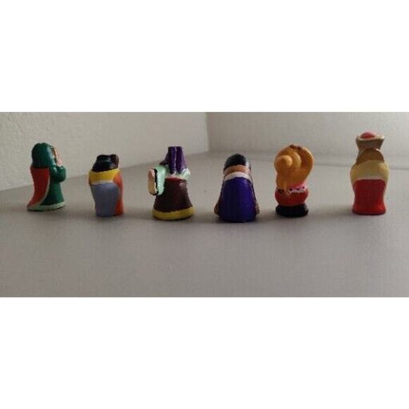 VTG Figurines Gods Good Luck Six Lucky 2” Clay Hand Painted RARE Chinese Clay - Picture 7 of 16